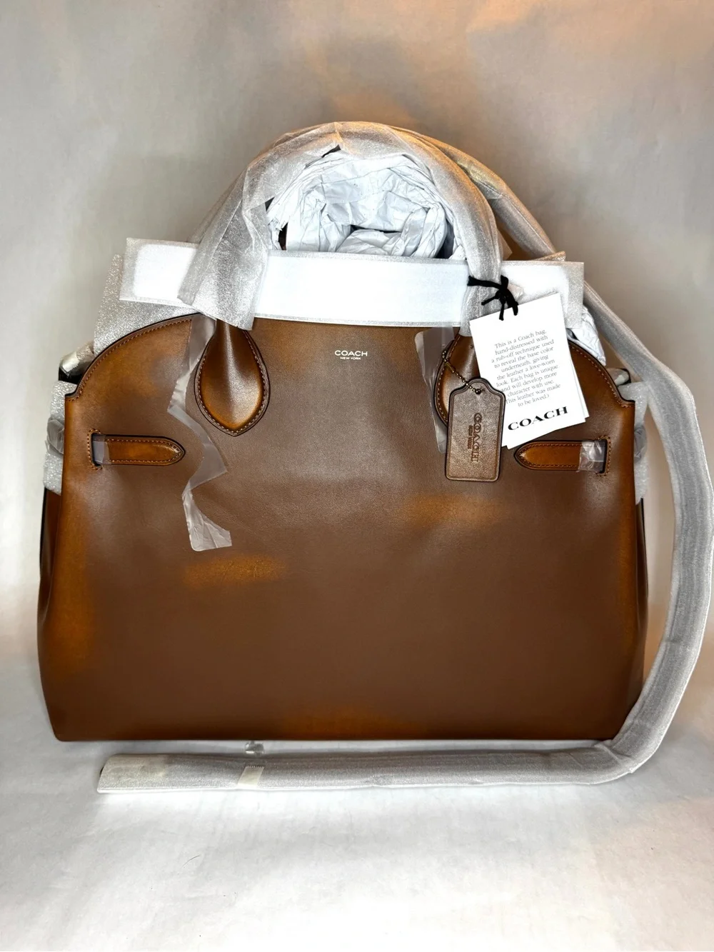 Coach Soft Empire 48 Carryall – Loved Leather Brown | NWT | Complete Set